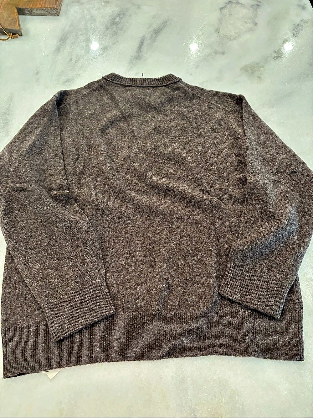 Reformation Fabian Regenerative Wool Crew Wool Sweater Brown - Picture 6 of 7